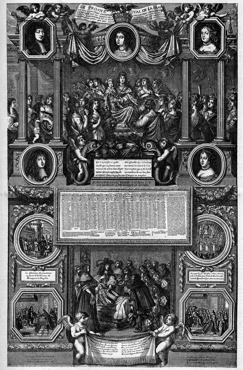 Almanach for året 1682 som representerer fødselen til Dauphin (Louis de France kjent som Grand Dauphin av Unknown artist