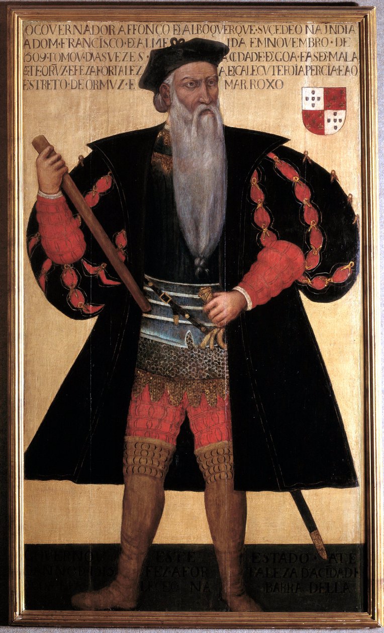 Alphonse (Alfonso eller Afonso) de albuquerque (1453-1515) det store portrettet av den portugisiske navigatøren og oppdageren. 1500-talls maleri. Lisboa, Musee National D