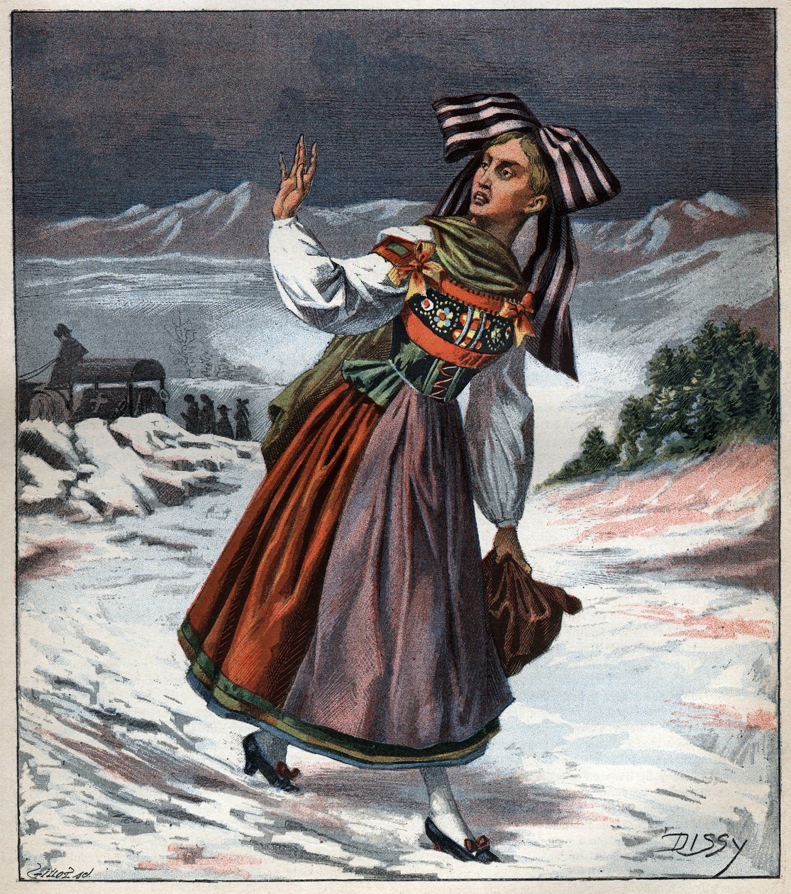 Alsace kvinne i regional draktgravering fra 1892. av Unknown artist