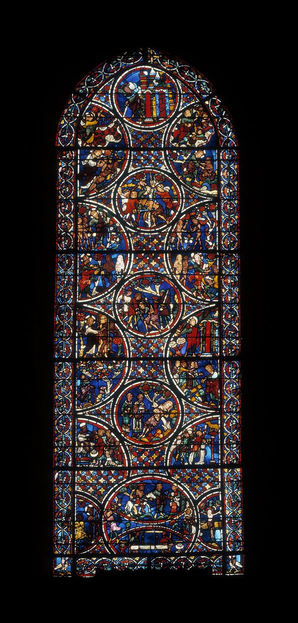 Ambulerende vindu (farget glass av Unknown artist