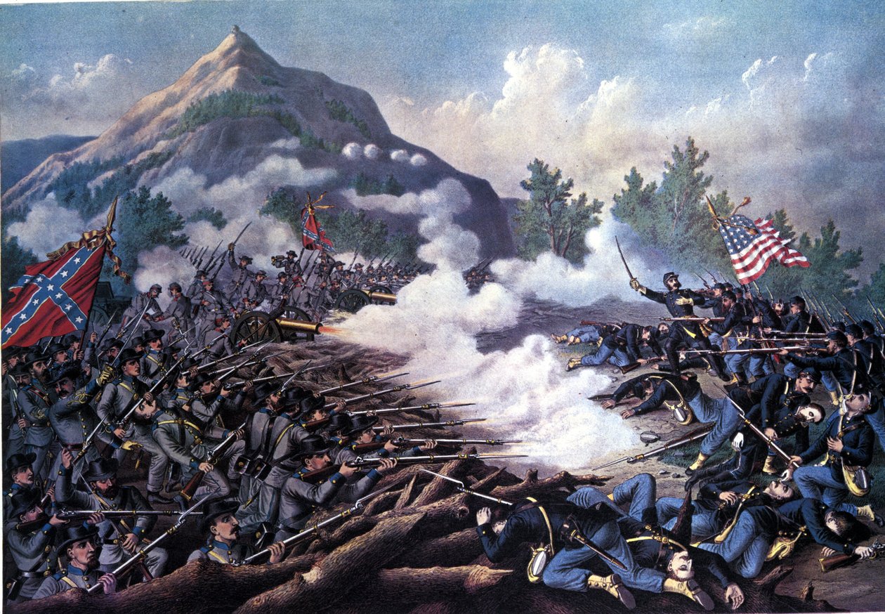Amerikansk borgerkrig (1861 - 1865): Slaget ved Kennesaw Mountain (Georgia) 27. juni av Unknown artist