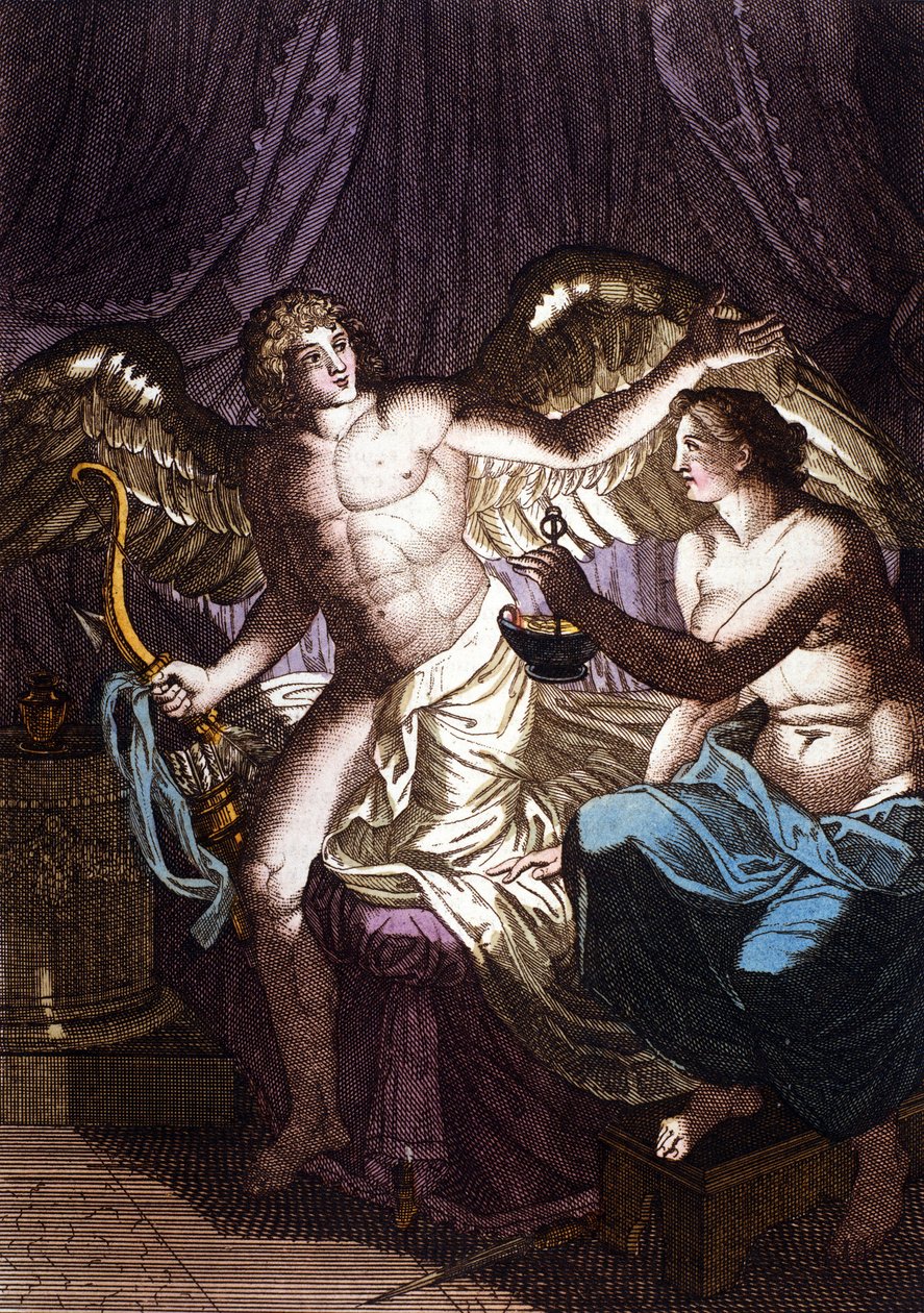 Amor og Psyche. Gravering i «Dictionnaire d'archeologie», Paris av Unknown artist