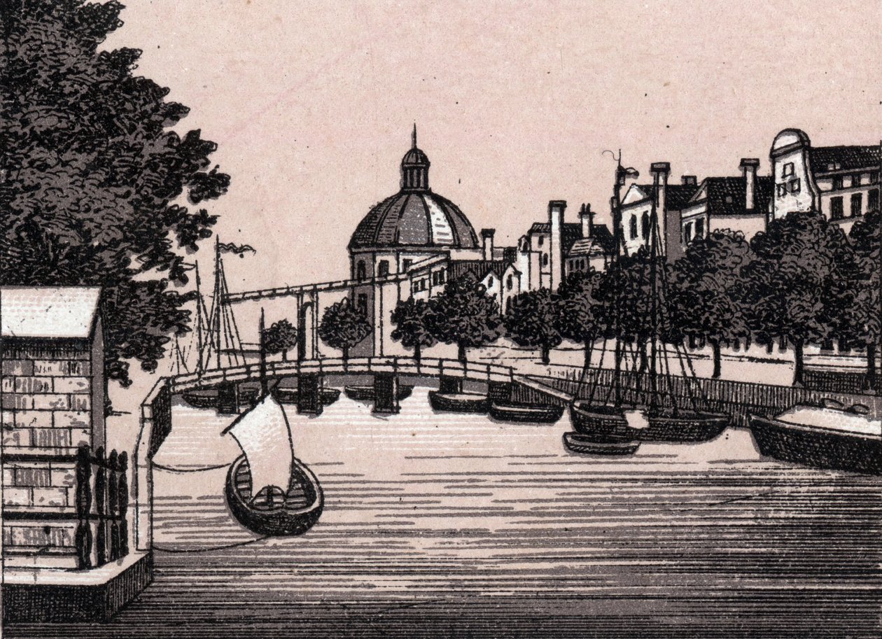 Amsterdam, Holland: utsikt over Singel-kanalen. i "" Verden illustrerer 168 visninger"" Udatert (slutten av 1800-tallet) av Unknown artist