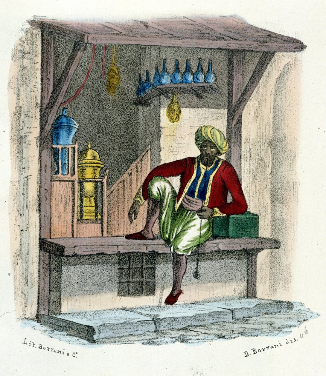 En arabisk selger, gravering rundt 1850. av Unknown artist