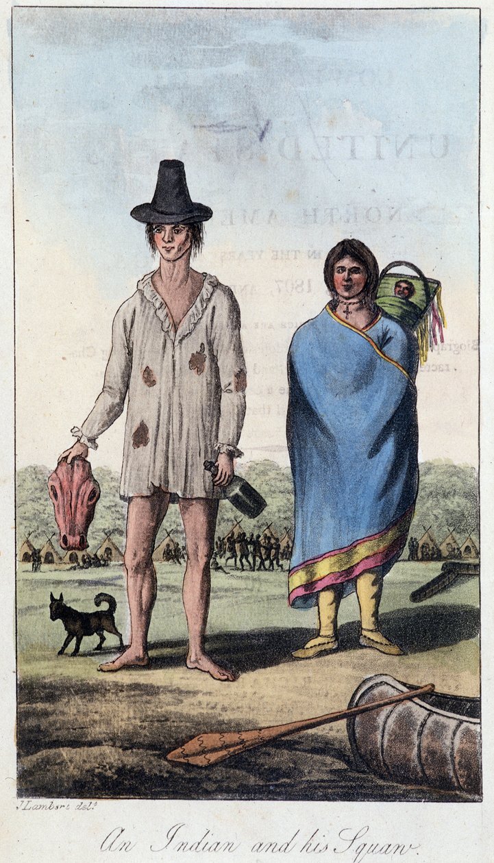 En indianer og hans squaw, Canada av Unknown artist