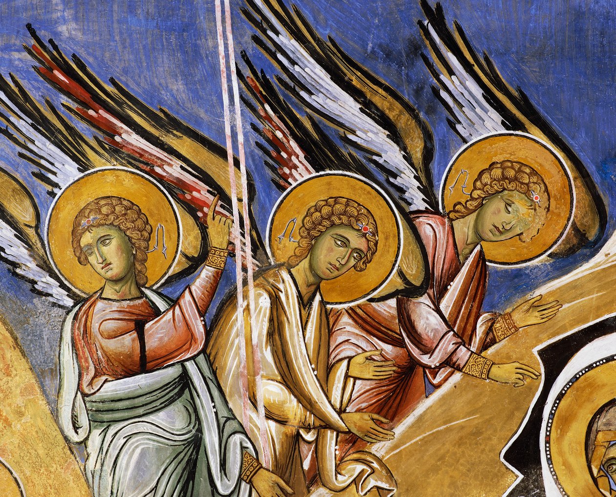 Angels of Annunciation, fresco (1192), Panayia Tou Araka Church (Church of Our Lady of Pea) (Unescos verdensarvliste, 2001), Lagoudhera, Troodos-fjellene, Kypros av Unknown artist