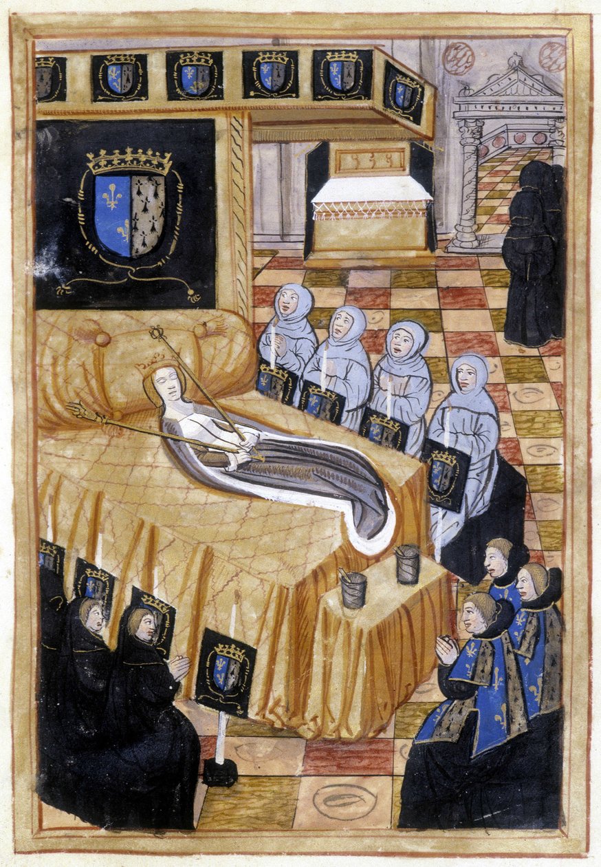 Anne av Bretagne på dødsleiet (1514). av Unknown artist