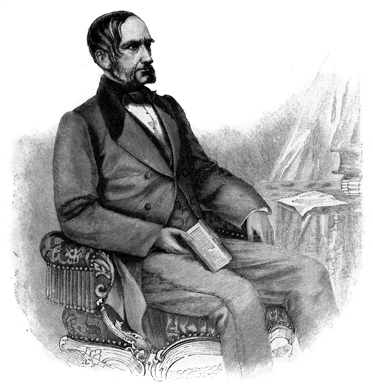 Anton von Schmerling , østerriksk politiker - gravering - Portrett av Anton von Schmerling (1805-1893), østerriksk advokat og politiker av Unknown artist
