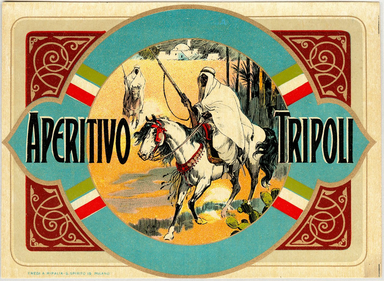 Aperitivo Tripoli alkoholreklame, sent på 1800-tallet av Unknown artist