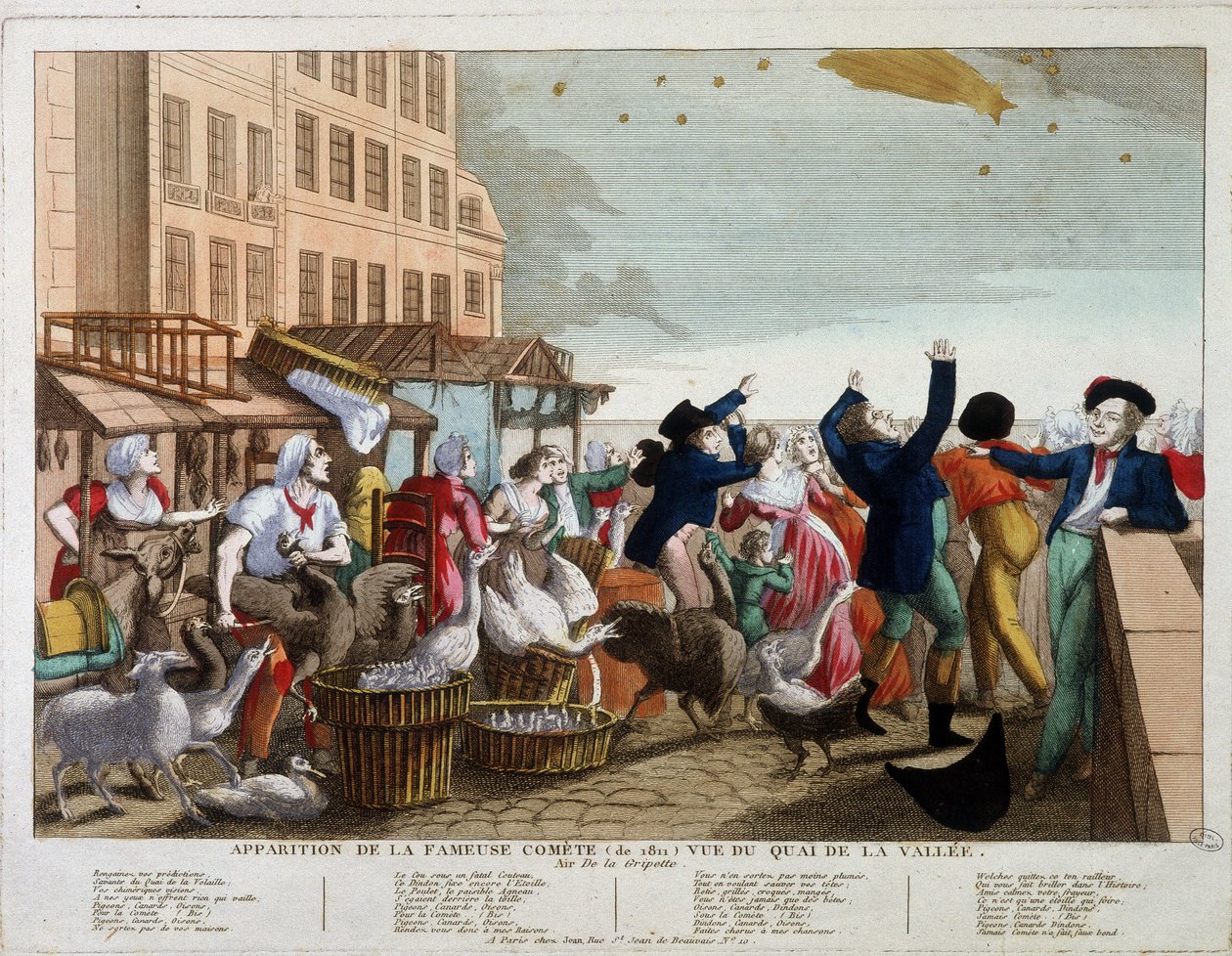 Utseendet til den berømte kometen (1811) sett fra Quai de la Vallee i Paris - song sur l