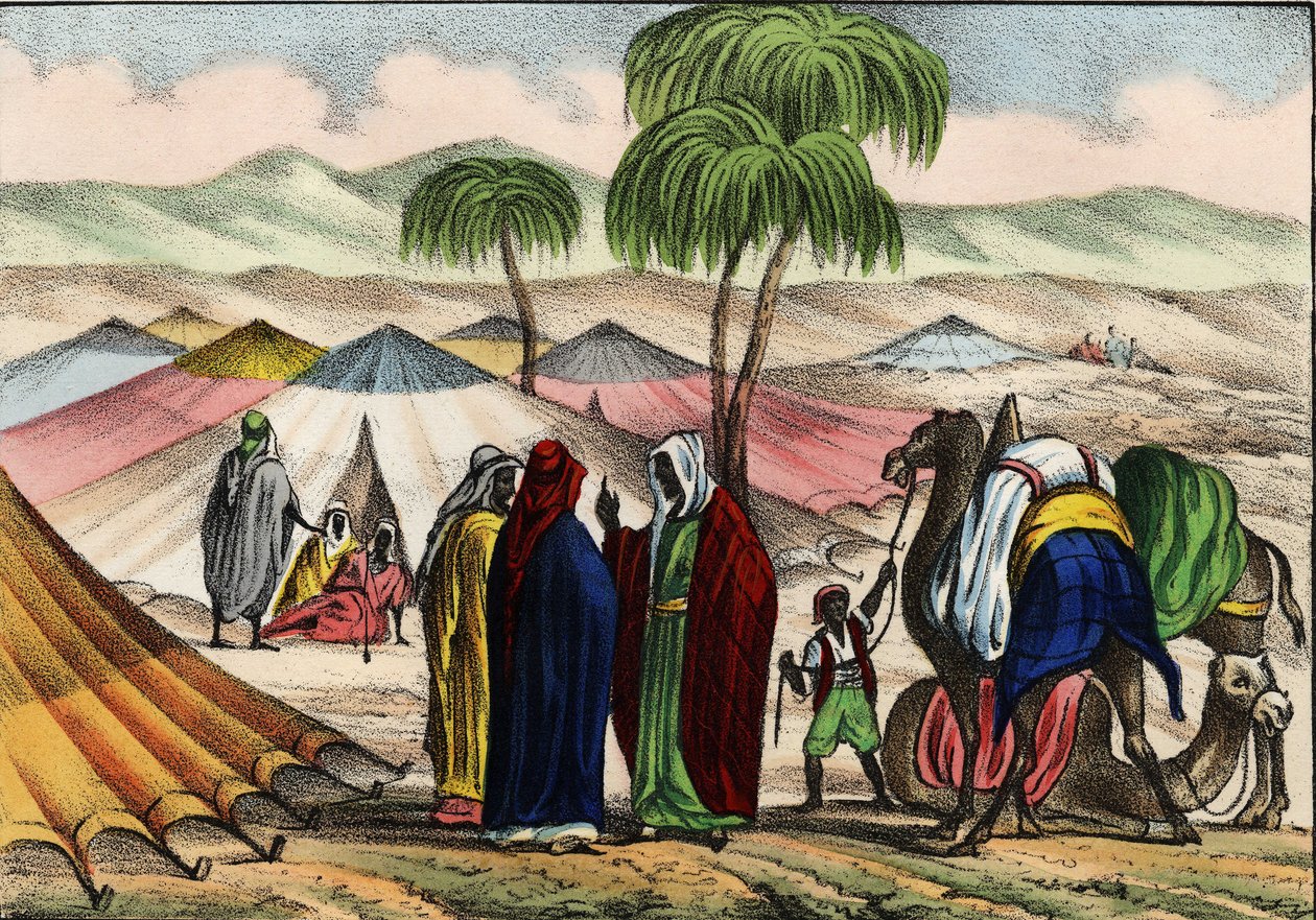 Arabisk campingvogn i Algerie av Unknown artist