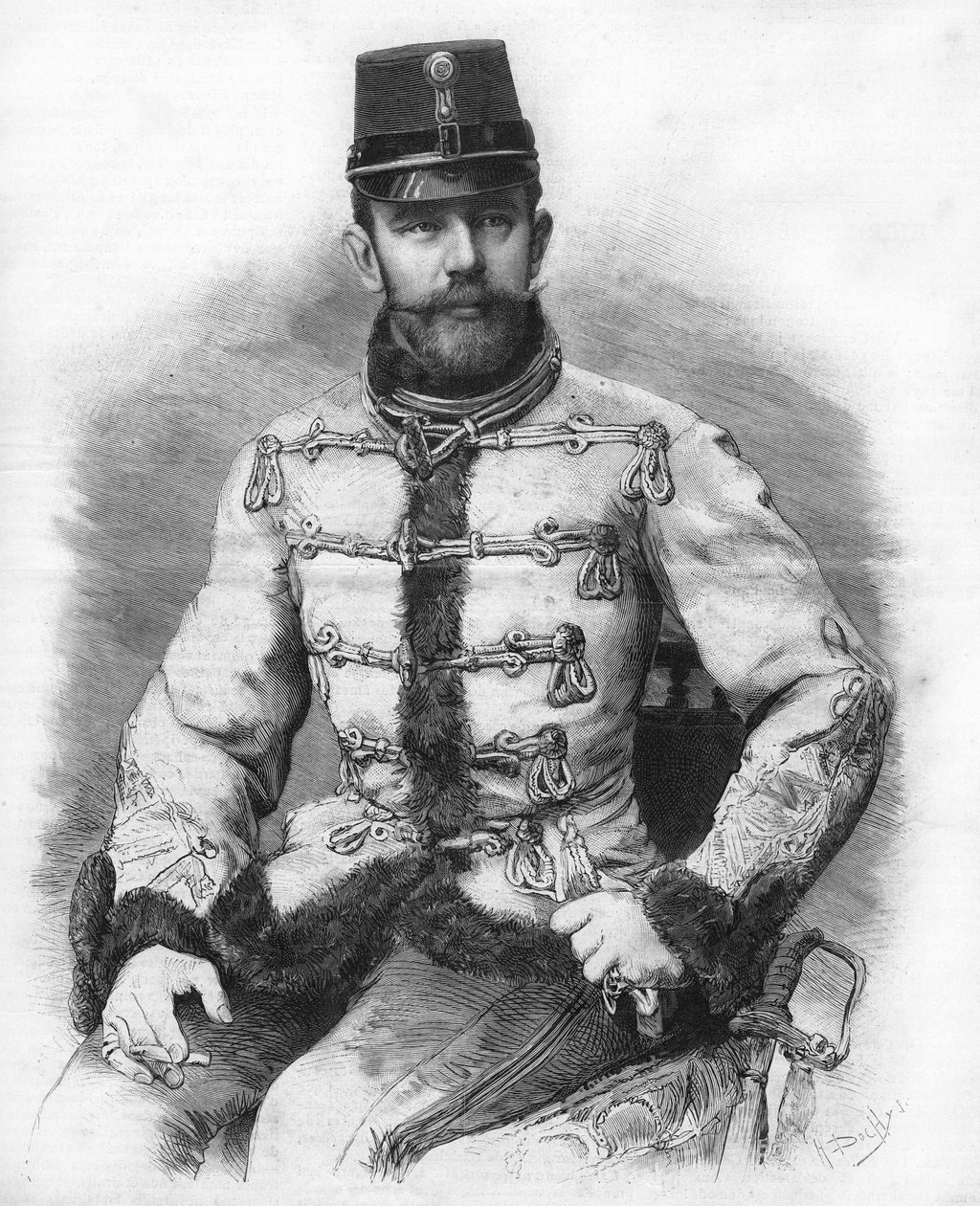 Erkehertug Rudolf av Habsburg (1858-1889), kronprins av Østerrike. Gravering av 1889. av Unknown artist