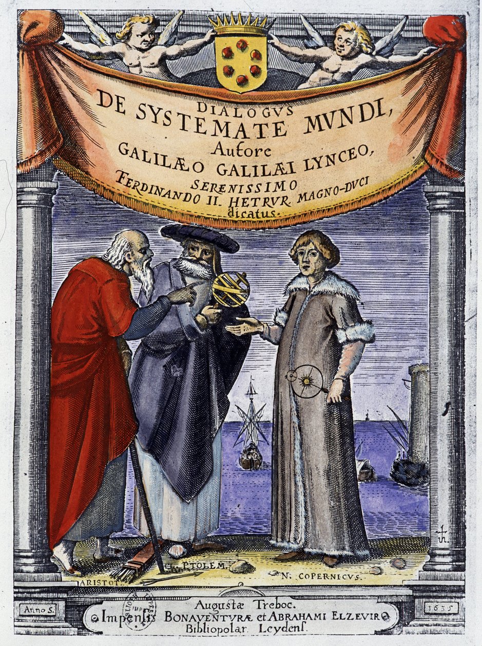 Aristoteles, Ptolemaios og Nicolas Copernicus (Nicolaus Copernicus av Unknown artist