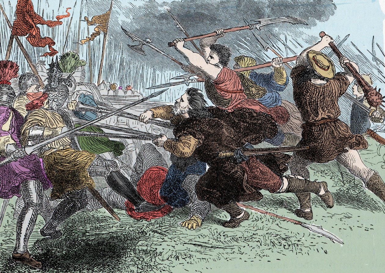 Arnold von Winkelried - Arnold von Winkelried (eller Arnold Winkelried) legendariske helter fra Sveits i slaget ved Sempach av Unknown artist
