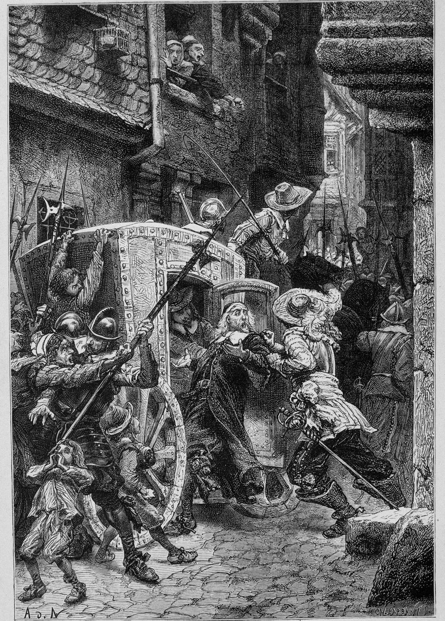 Arrestasjon av Brousel (begynnelsen av Fronde) i "" History of France"" av Guizot av Unknown artist