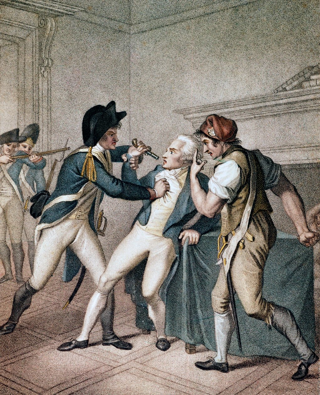 Arrestasjon av Maximilien Robespierre, 27.07.1794 - Pågripelsen av Robespierre - Robespierres arrestasjon av Unknown artist