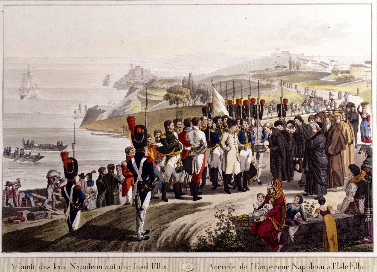 Ankomst fra Napoleon til Elba Island av Unknown artist