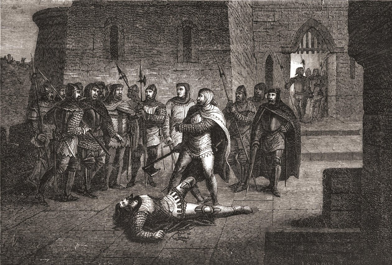 Attentatet på Etienne Marcel i 1358 - i "" The History of France"" av Henri Martin av Unknown artist