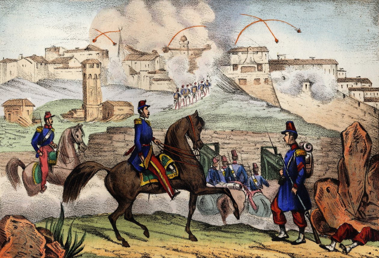 Assault of Constantine, Algeria, after a 7-day siege by General Danrémont of the French Armee of Africa, on 13 October 1839. In “” Storia d