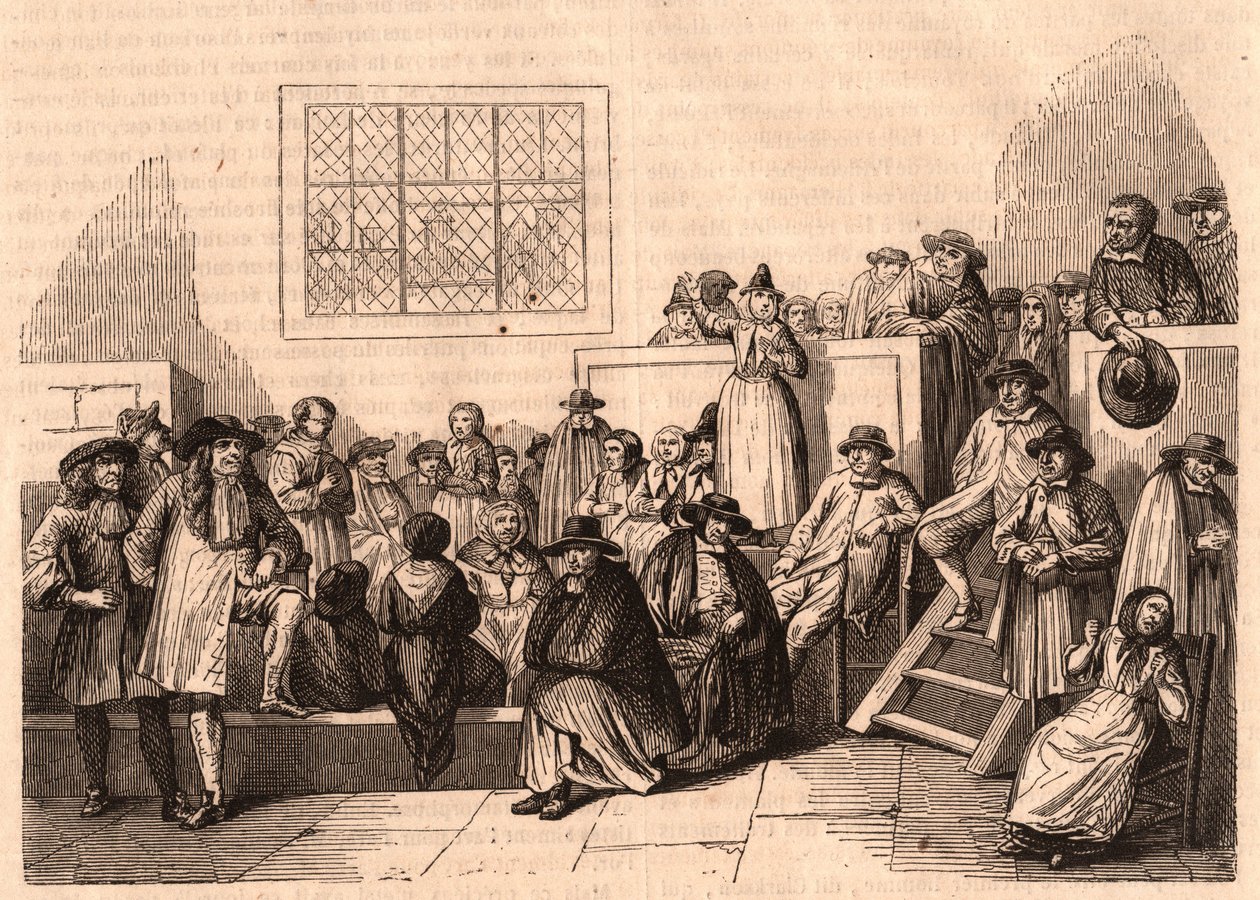 Forsamling av kvekere på 1700-tallet i London, Storbritannia av Unknown