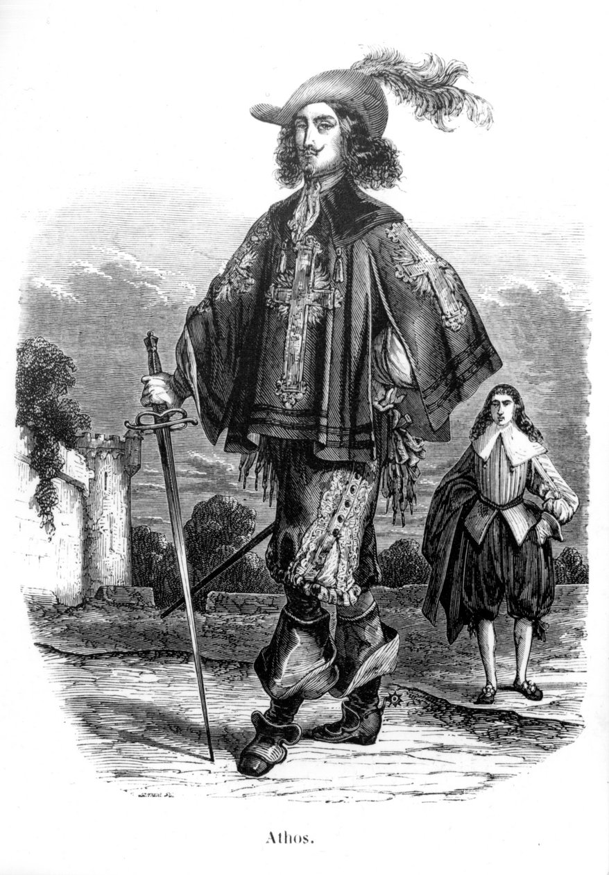 Athos - i "De 3 musketerer"" av Alexandre Dumas Père. av Unknown artist