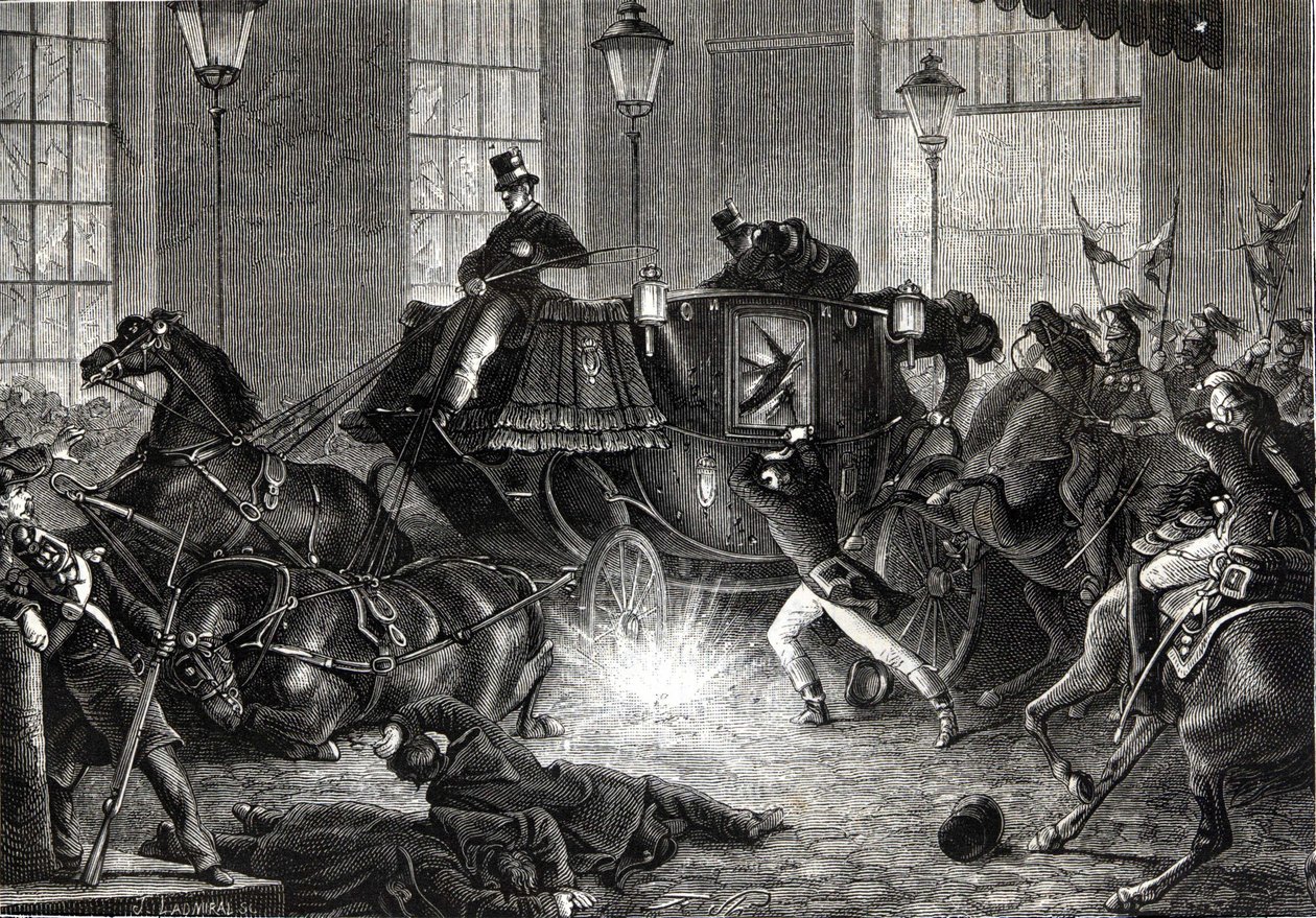 Attack of Felice Orsini against Napoleon III on 01/01/1858 - in “” L