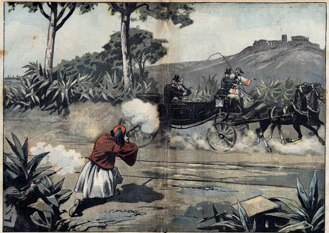 Angrep på George I, konge av Hellas, og hans datter - 20. februar av Unknown artist