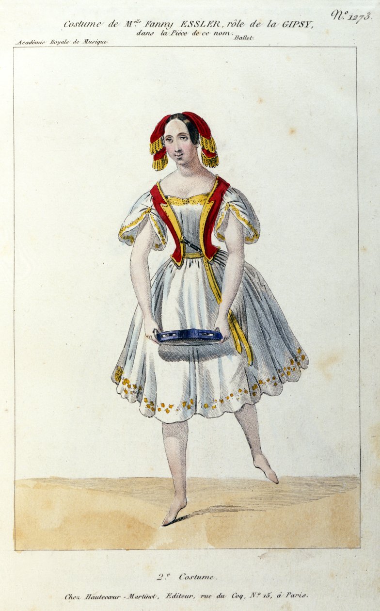 Den østerrikske danseren Fanny Elssler (1810-1884) i balletten "La gipsy"" 1839 1800-tallstrykk av Unknown artist