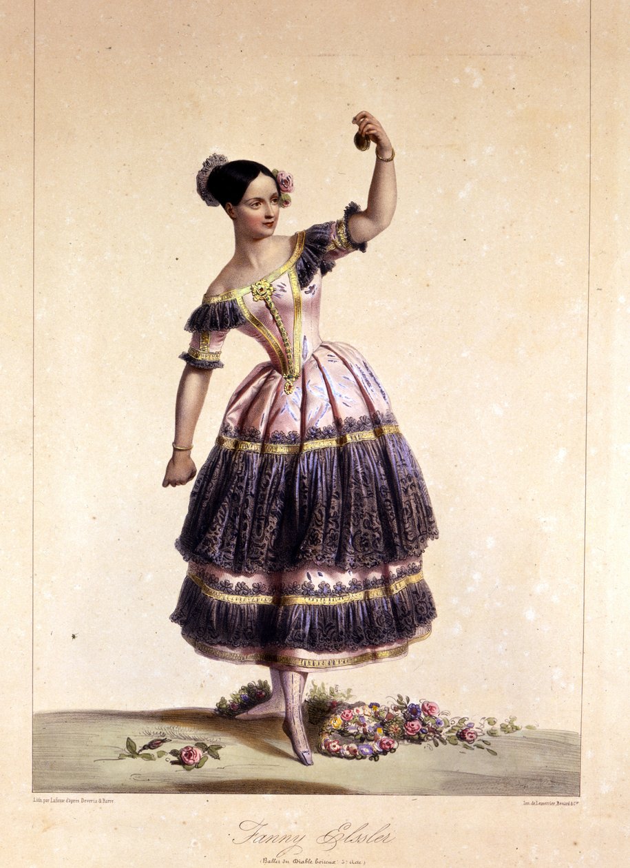 Den østerrikske danseren Fanny Elssler (1810-1884) i balletten «The lame devil»» 02.06.1836 1800-tallstrykk av Unknown artist