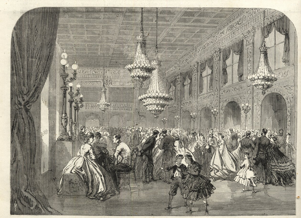 Baden Baden (Baden-Baden), Tyskland - Inne i samtalerommet - 1867 av Unknown artist