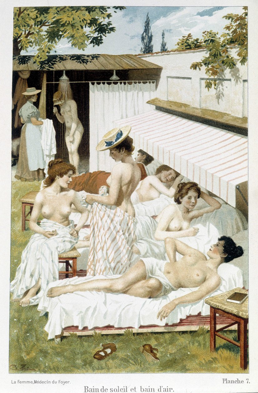 Soling og luftbading - i «Kvinnen, hjemmets lege»» av Unknown artist
