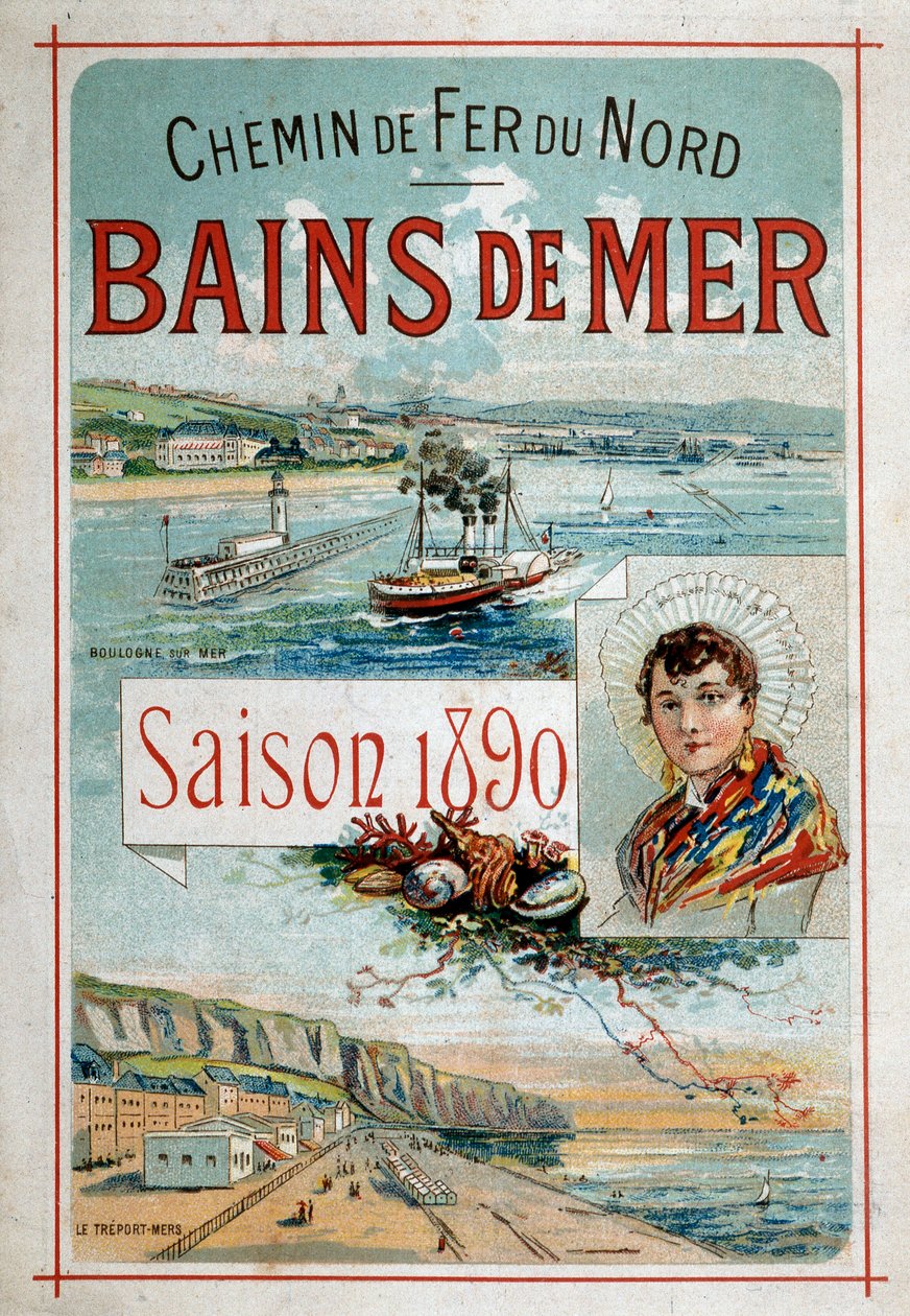 Bains de mer: Boulogne-sur-Mer, Le Treport - Reklameplakat for Northern Railway av Unknown artist