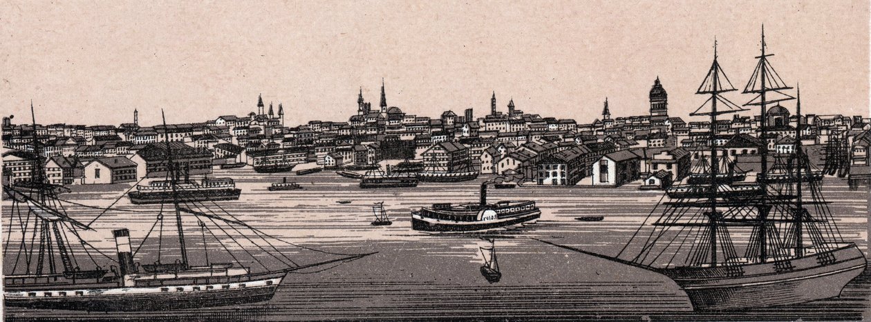 Baltimore, USA: Generelt syn. i "The World Illustrates 168 Views" Udatert (slutten av 1800-tallet) av Unknown artist