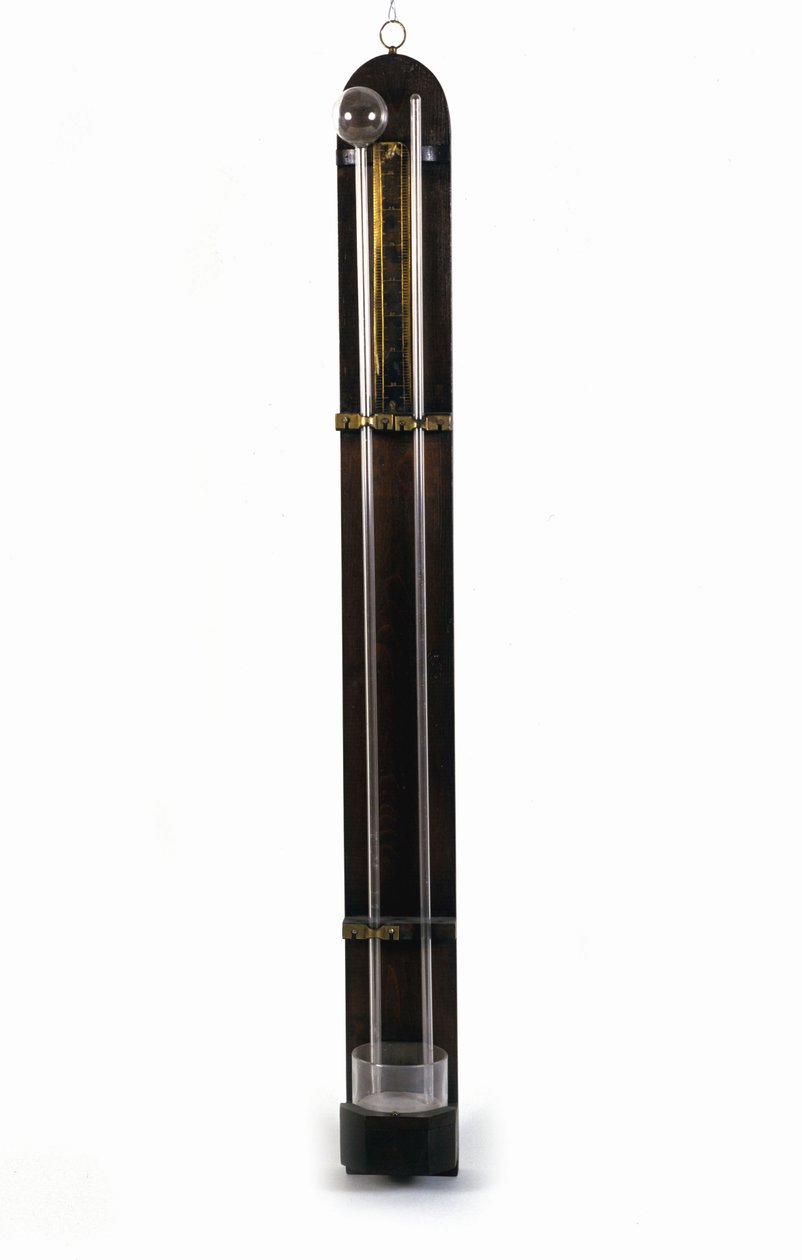 Barometer (kvikksølvrør), oppfunnet av Evangelista Torricelli eller Torricelli (1608 - 1647). Museum for vitenskap og teknologi. Milan av Unknown artist