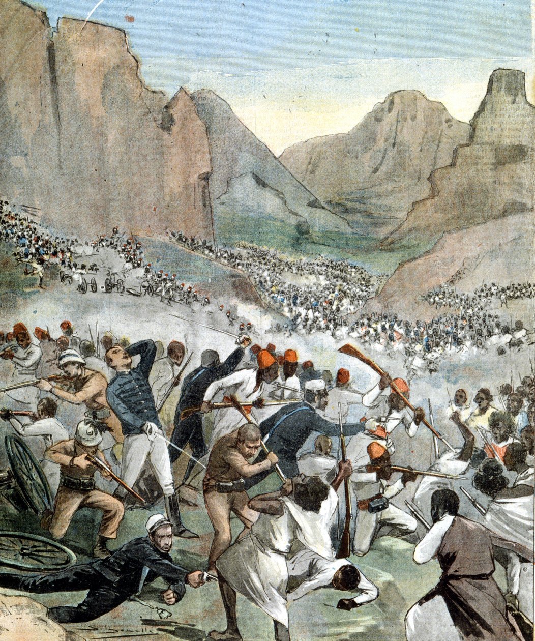 Slaget ved Adoua mellom Italia og Etiopia av Unknown artist