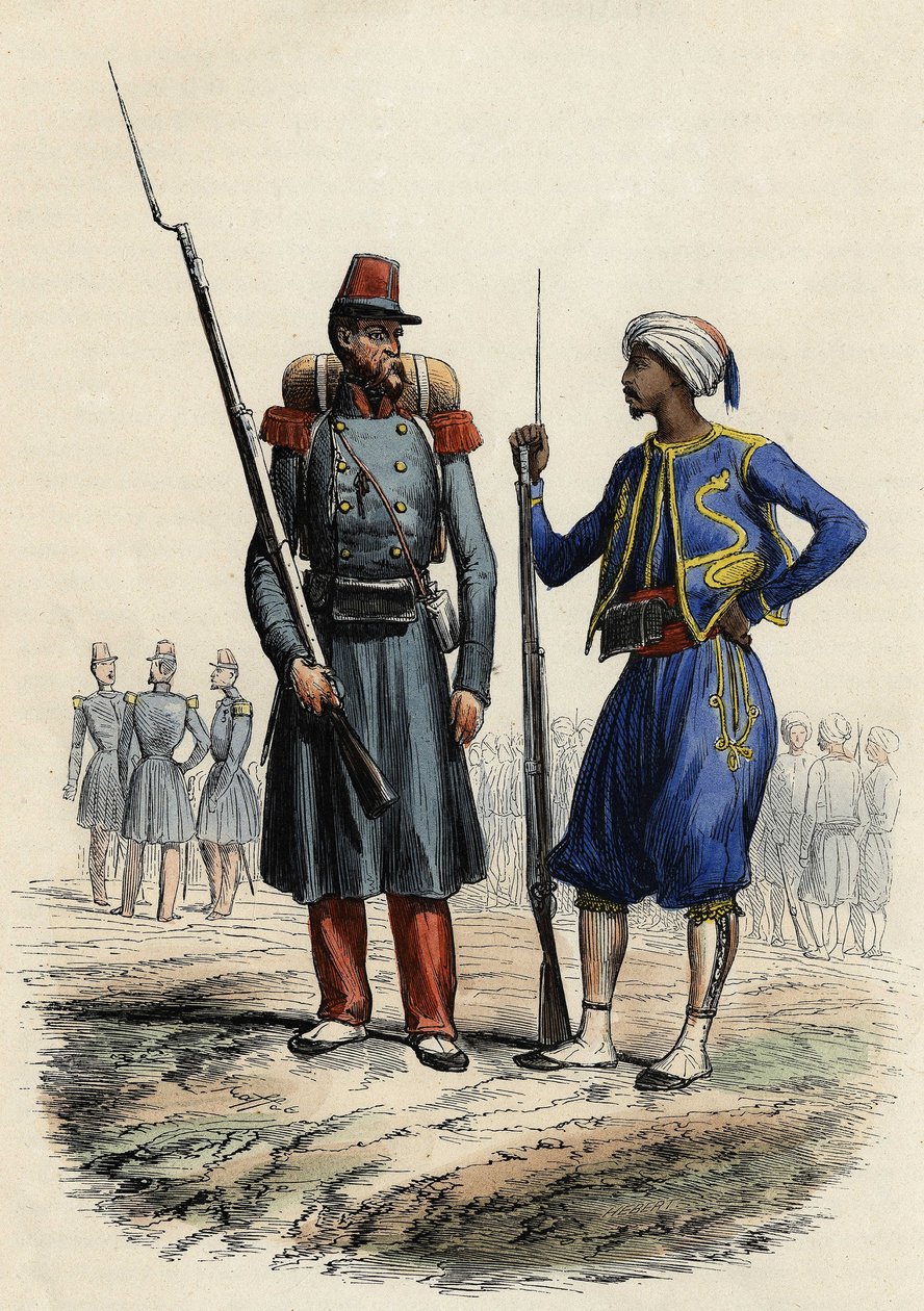Bataljon av Fremmedlegionen, dannet og sendt til Algerie i 1831; Bataljon av urfolk Tirailleurs, dannet og sendt til Algerie i 1841, I "" L