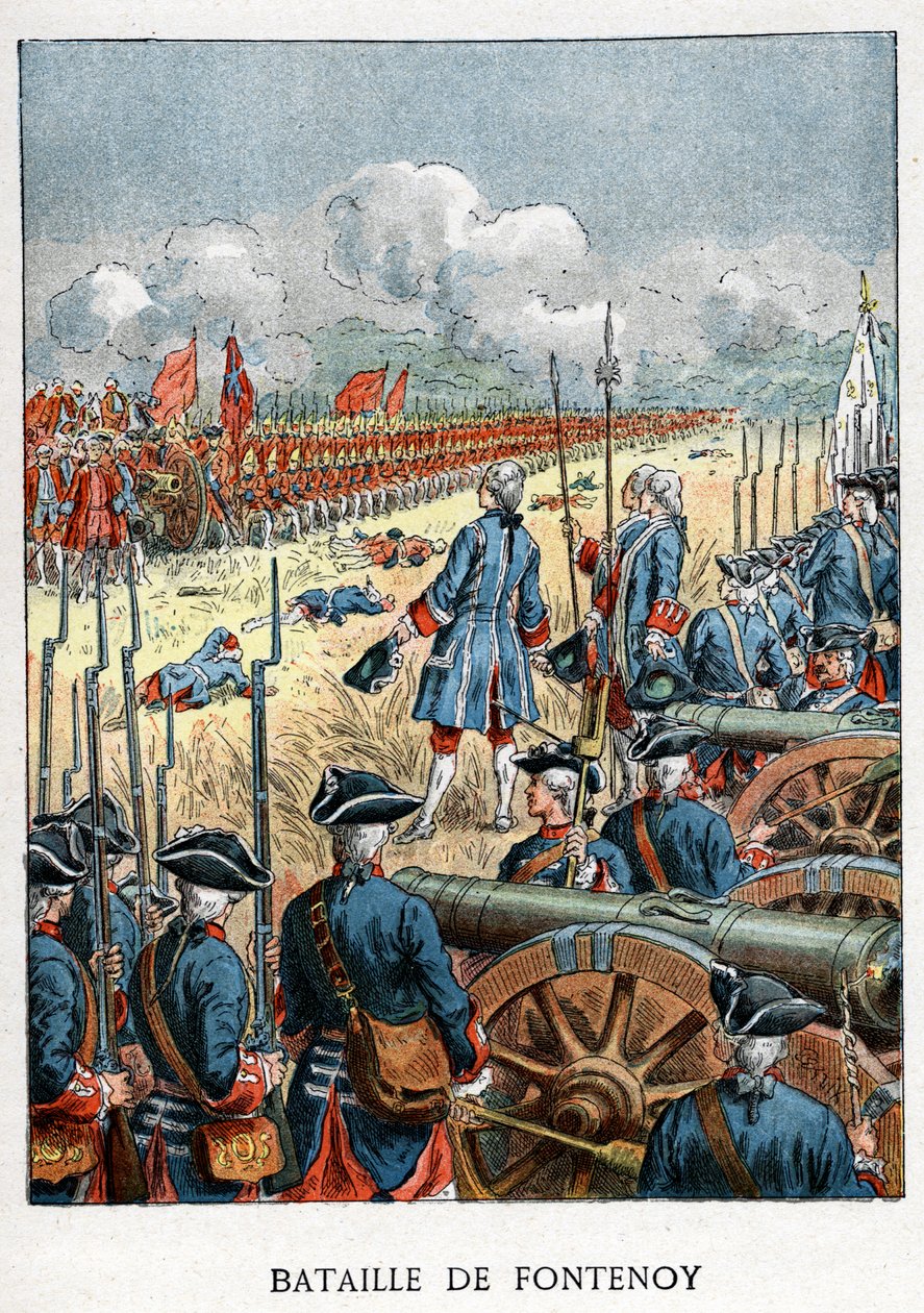 Slaget ved Fontenoy av Unknown artist
