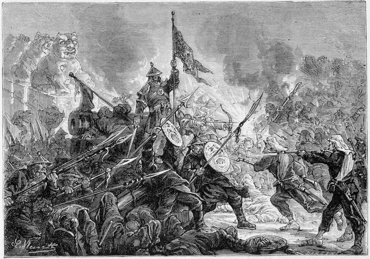 Slaget ved Palikao: nederlag av Manchu-hæren før den fransk-britiske ekspedisjonsstyrken, 21.09.1860 - av Unknown artist
