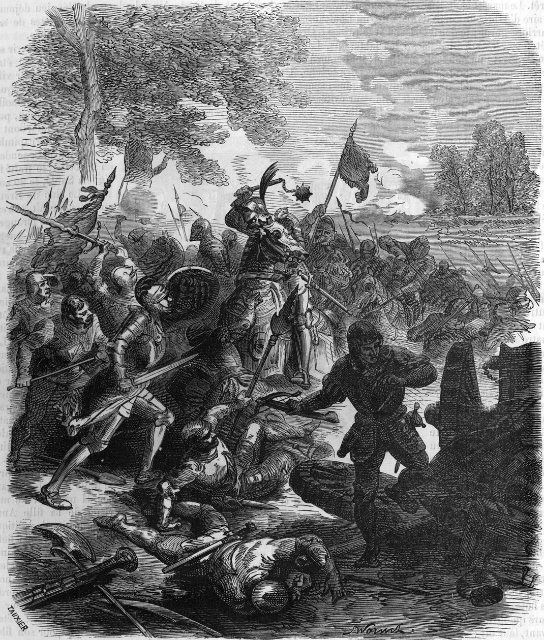 Slaget ved Saint-Aubin-du-Cormier, 27. juli av Unknown artist