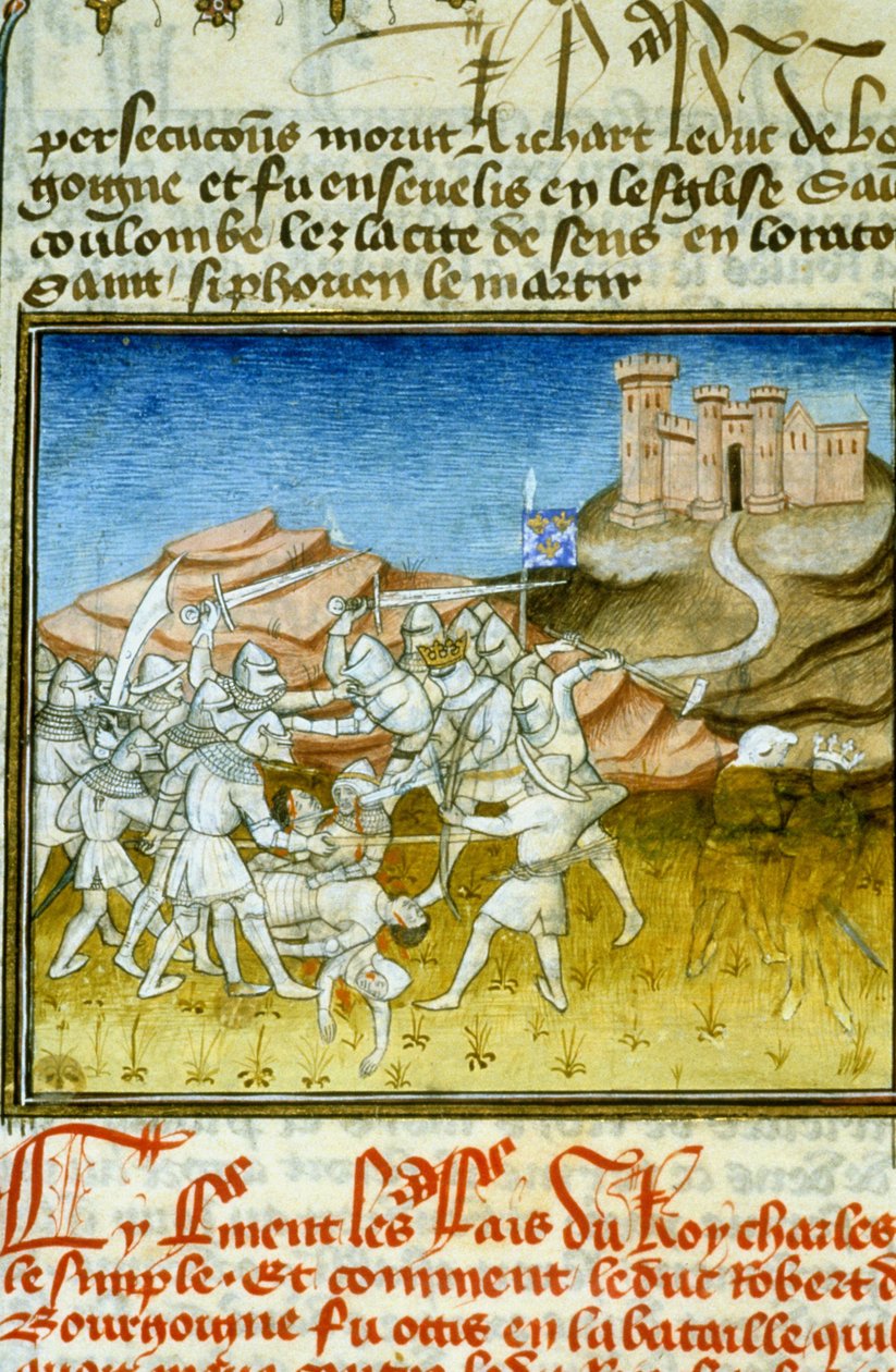 Slaget ved Soissons - middelalderens miniatyr (ref. 512 av Unknown artist