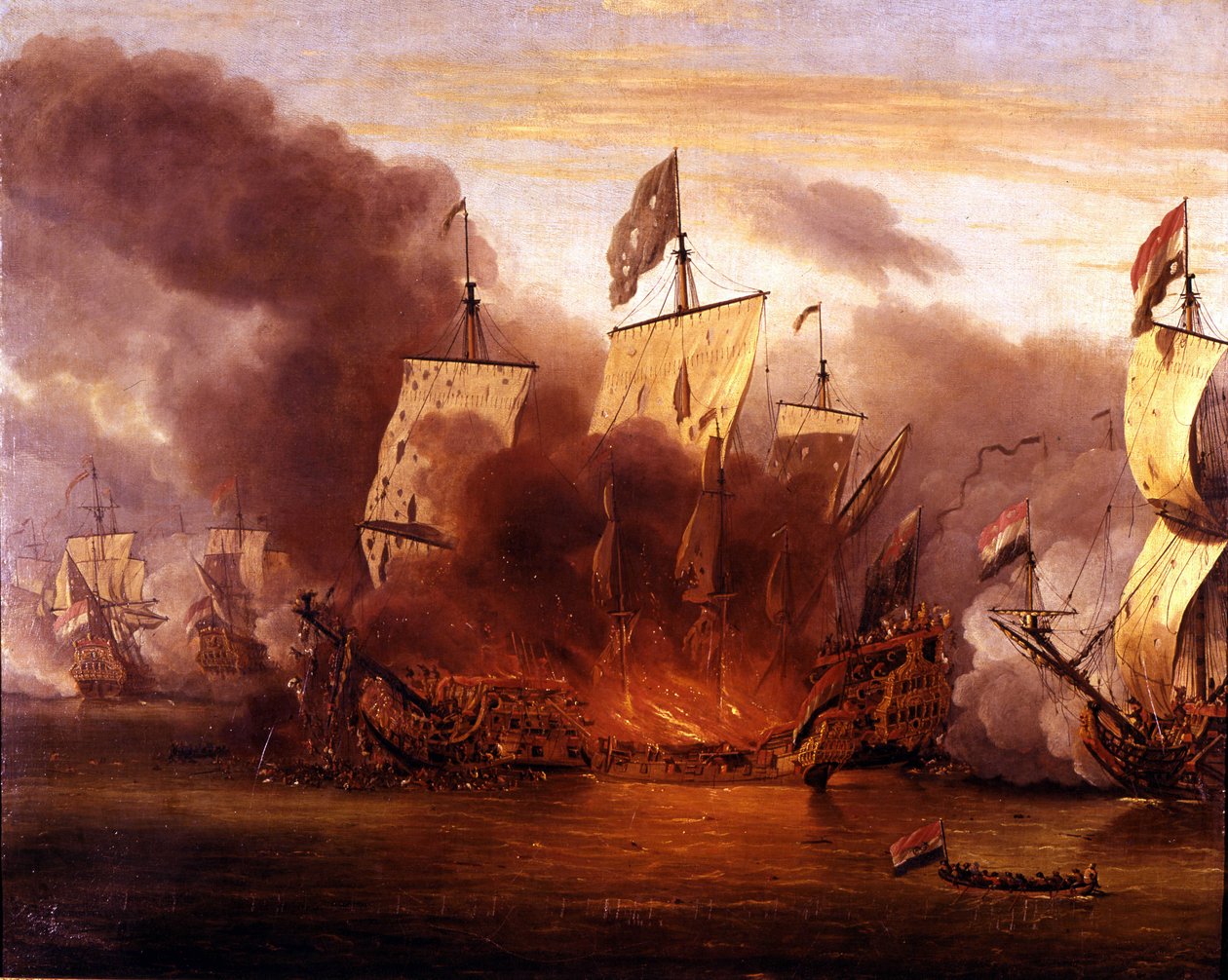 Slaget ved Solebay: 7/06/1672. av Unknown artist
