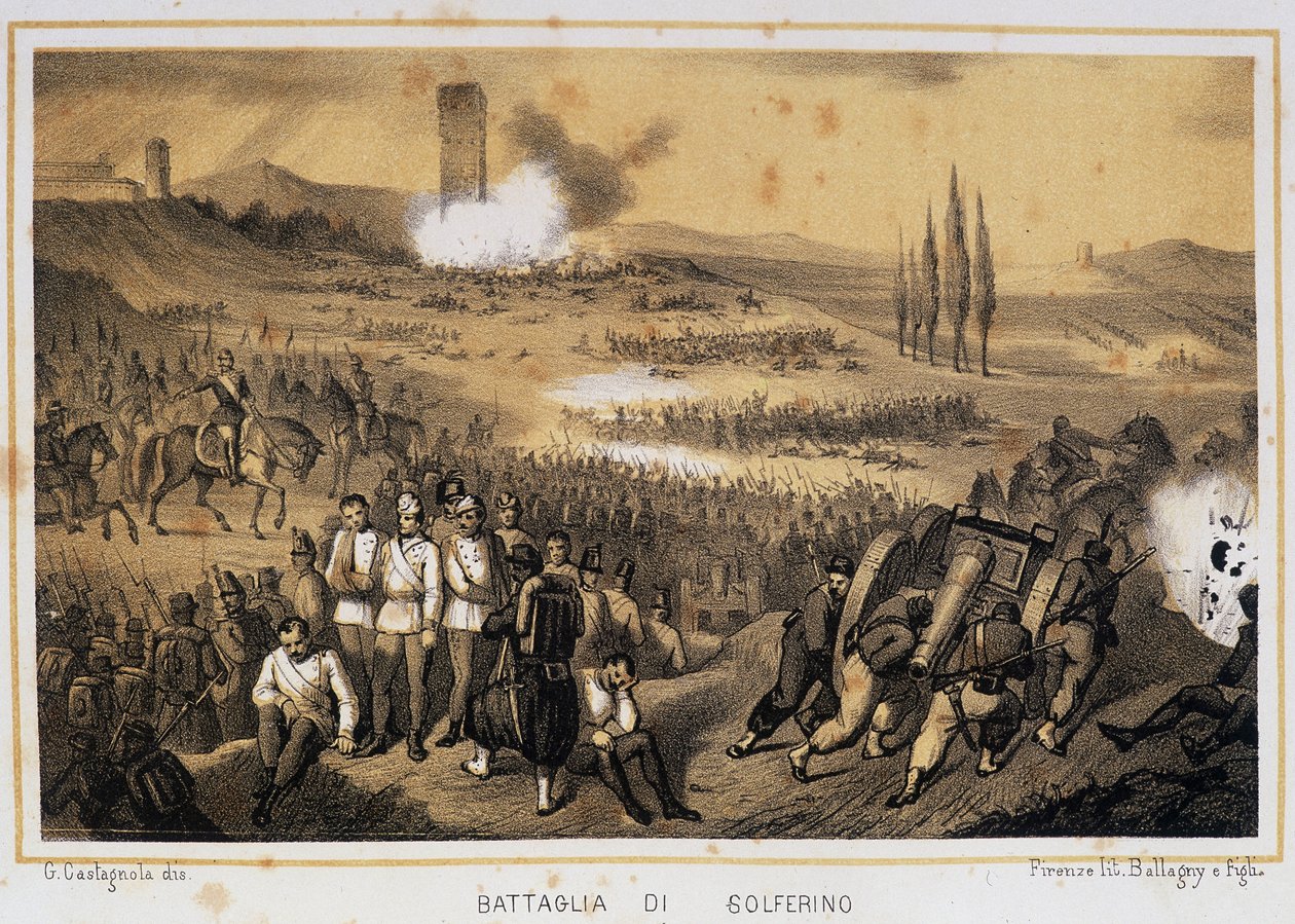 Slaget ved Solferino av Unknown artist
