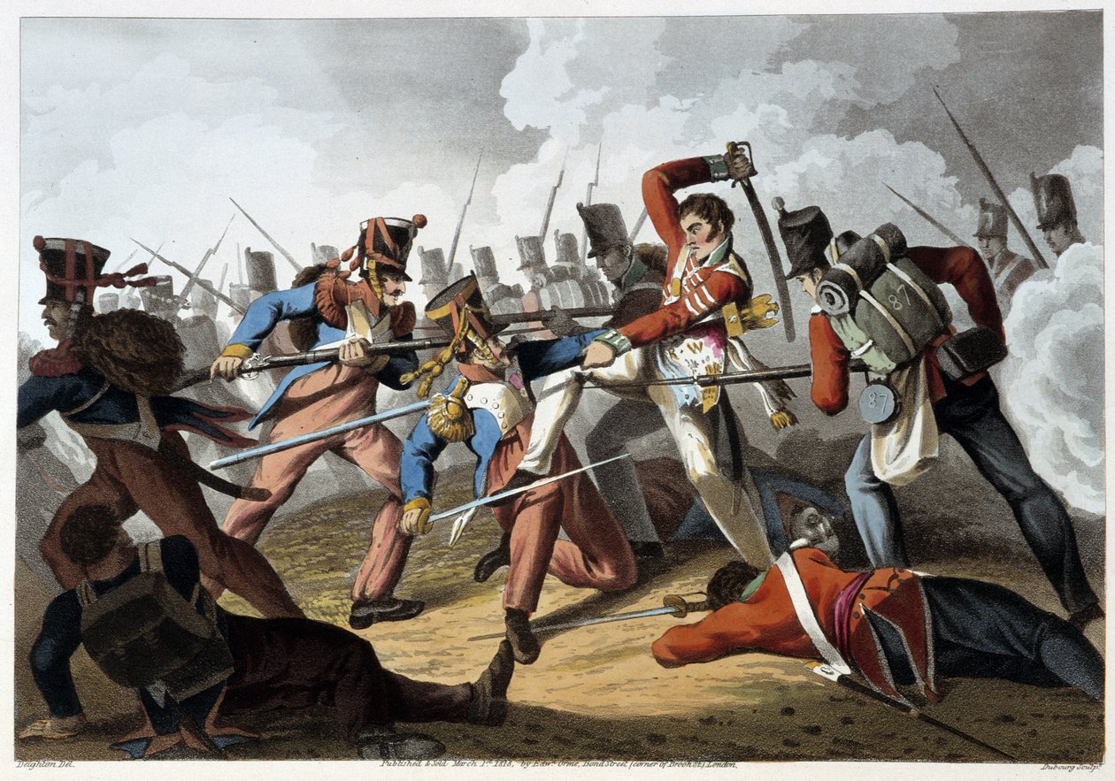 Slaget ved Pyreneene - i "" Historical, Military and Naval Anecdotes..." av Edward Orne av Unknown artist