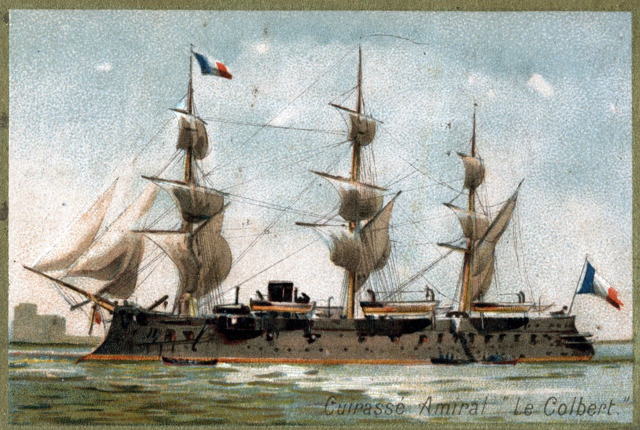 Slagskipsadmiral "" The Colbert "". 1800-talls kromolitografi. av Unknown artist