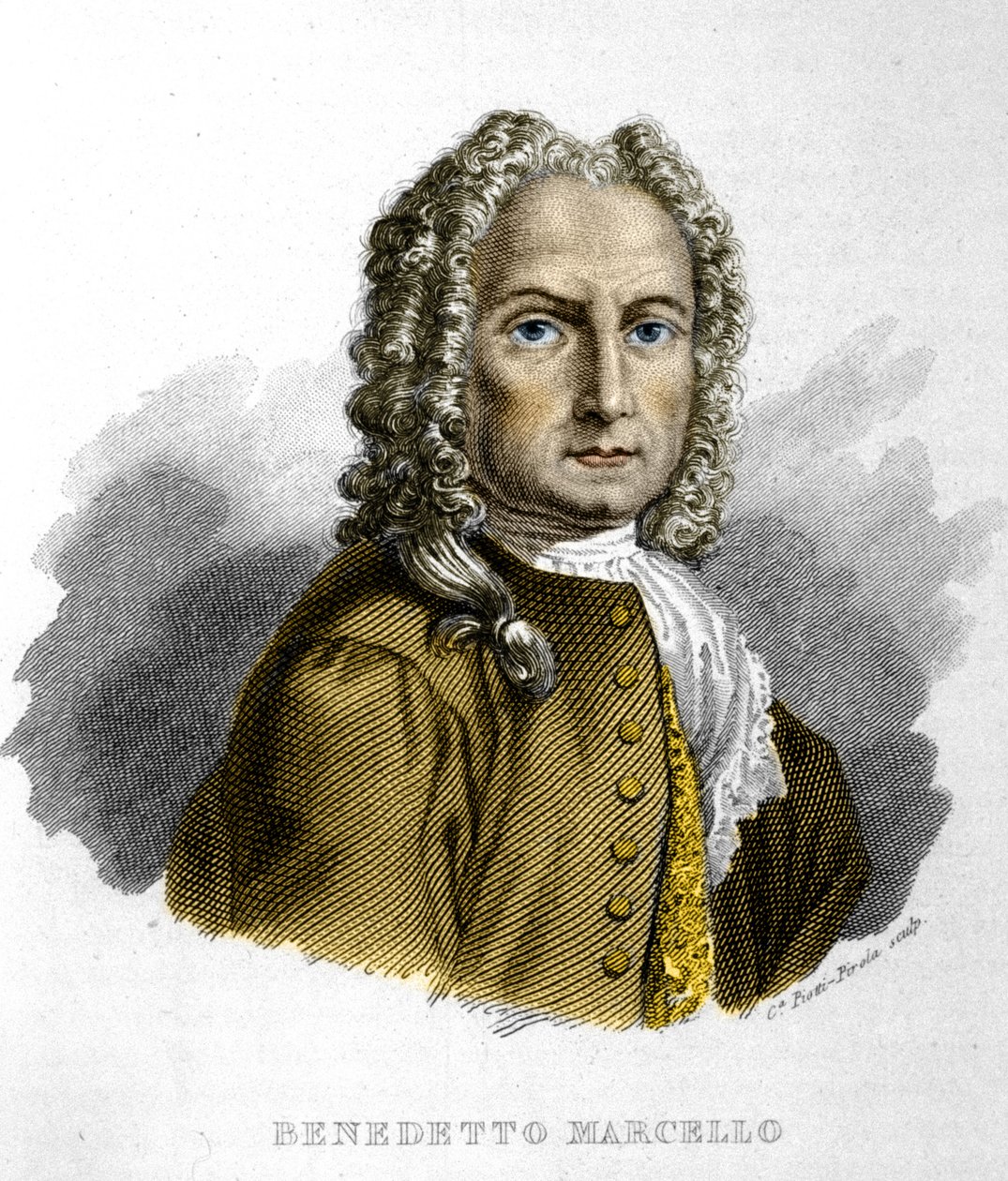 Benedetto Marcello (1686-1739) italiensk komponist. Gravering fra 1800-tallet i Milano av Unknown artist