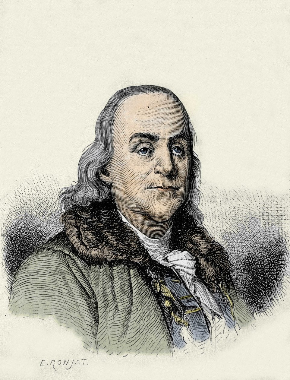Benjamin Franklin (1706-1790), amerikansk filosof, fysiker og ambassadør. av Unknown artist