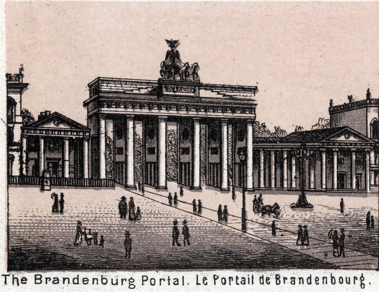 Berlin, Germany: view of the Brandenburg Portal. in “” The world illustrates 168 views”” Undated (end 19th century) av Unknown artist