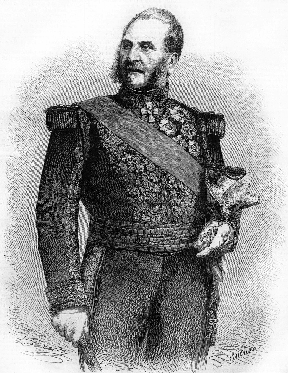 Bernard-Pierre Magnan. Marskalk av Frankrike (1791 til 1865). gravering fra 1865. av Unknown artist