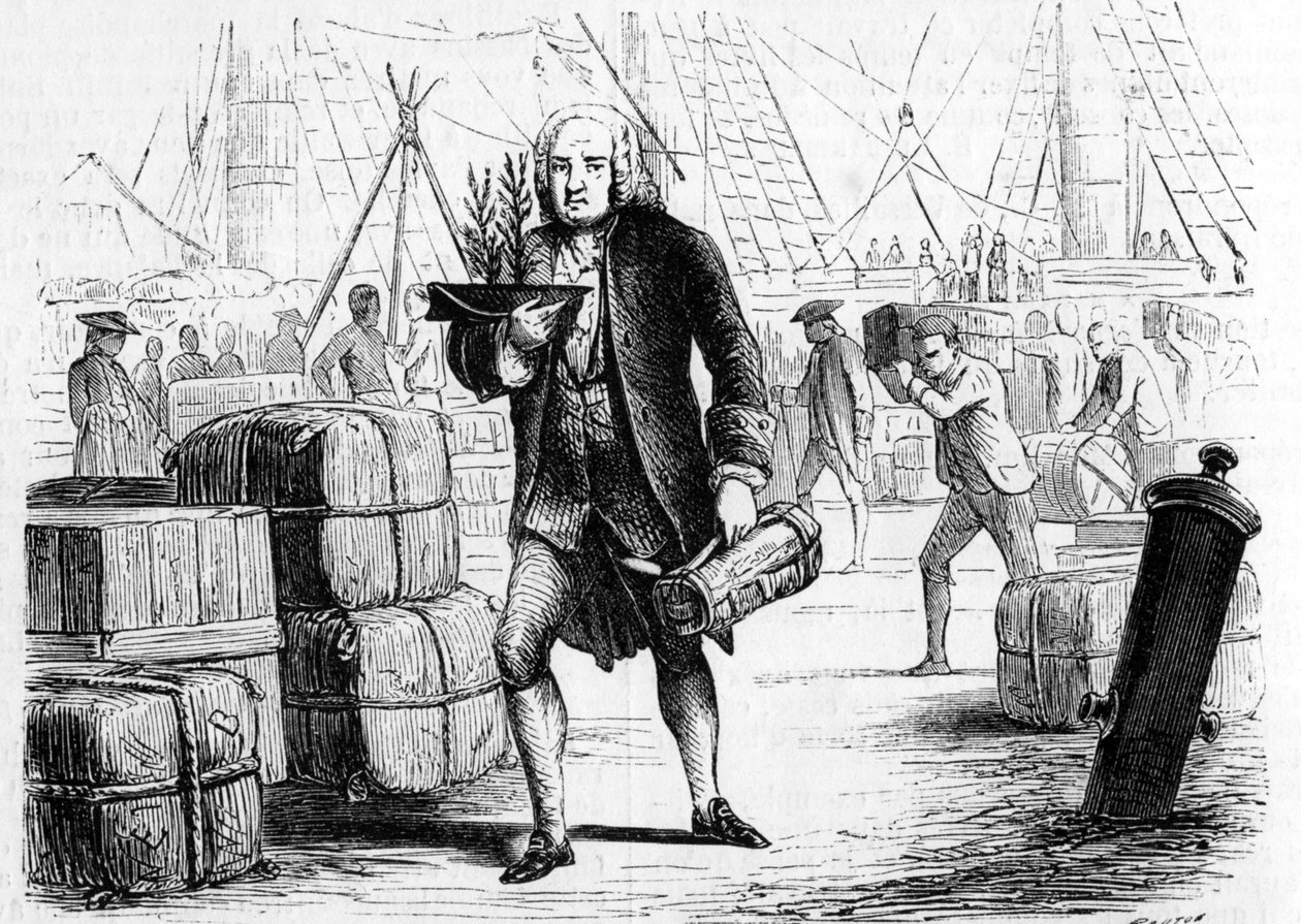 Bernard de JUSSIEU (1699-1777), fransk botaniker og naturforsker, rapporterer sedertre fra LIBANON. Gravering 1856 av Unknown artist