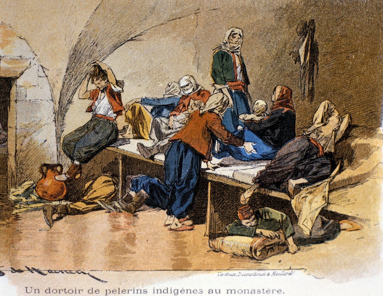Bethleem. En pilegrimshybel ved klosteret. 1800-tallet. av Unknown artist